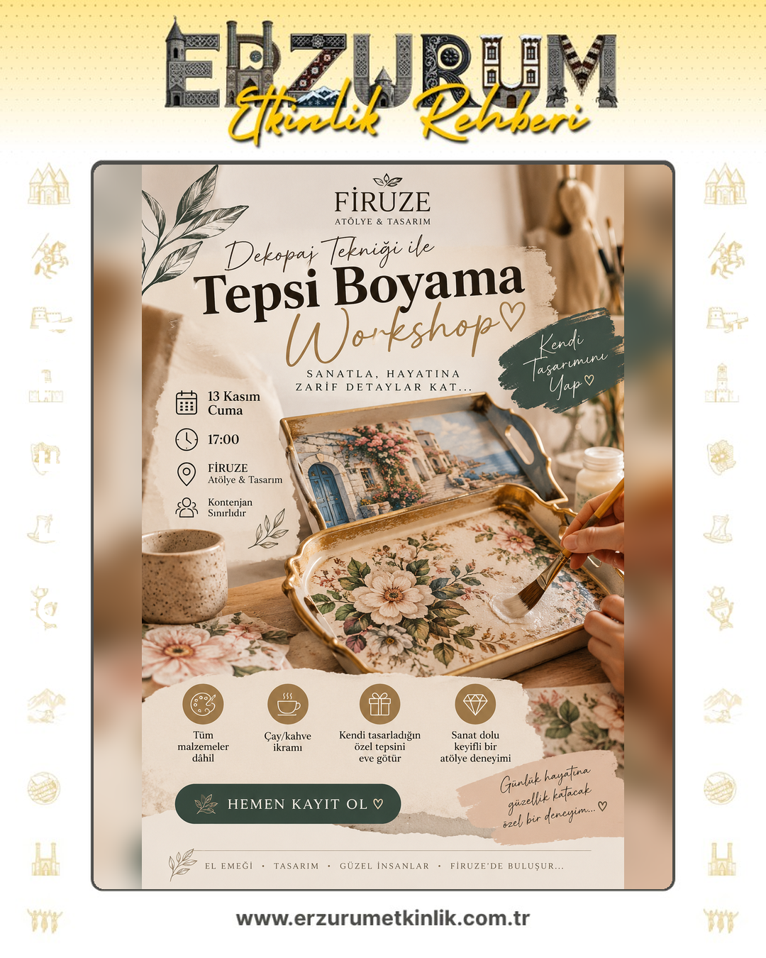 TEPSİ BOYAMA WORKSHOP